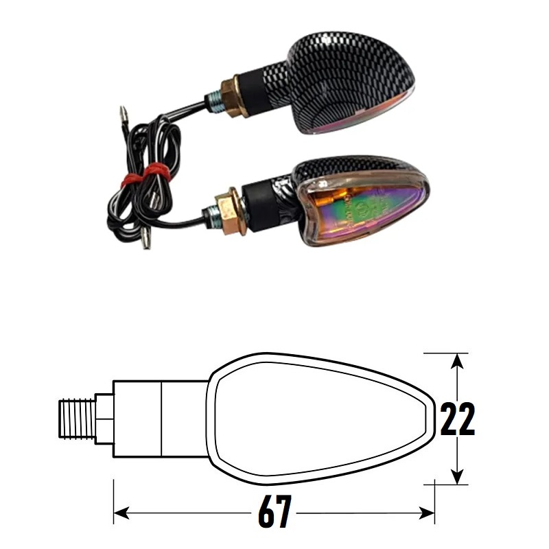 PAIR OF APPROVED CARBON LOOK ARROWS ARROW MODEL WITH IRIDESCENT BCR LENS    