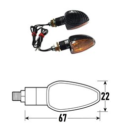 PAIR OF APPROVED CARBON LOOK ARROWS ARROW MODEL WITH TRANSPARENT LENS BCR    