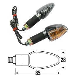 PAIR OF APPROVED CARBON LOOK ARROWS ARROW MODEL WITH TRANSPARENT LENS BCR    