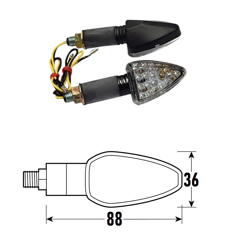 PAIRE DE BRAS À LED NOIRS HOMOLOGUÉS MODÈLE ARW BCR    