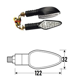 PAR DE FLECHAS LED NEGRAS HOMOLOGADAS MODELO BOLT BCR    