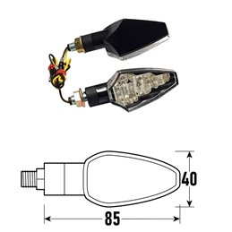PAIRE DE FLÈCHES À LED NOIRES HOMOLOGUÉES MODÈLE DART BCR    
