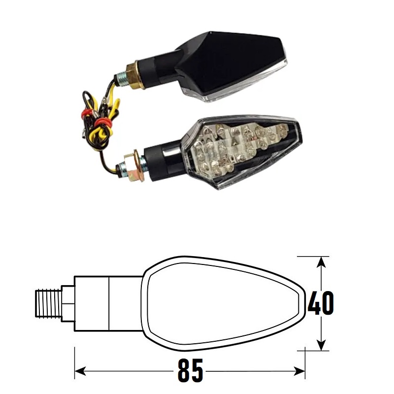 PAIRE DE FLÈCHES À LED NOIRES HOMOLOGUÉES MODÈLE DART BCR    