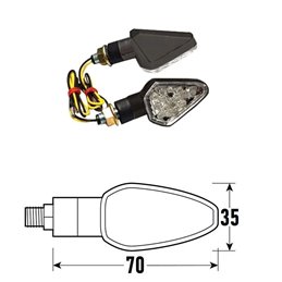 PAAR ZUGELASSENER SCHWARZER LED-PFEILE MODELL DART-2 BCR    