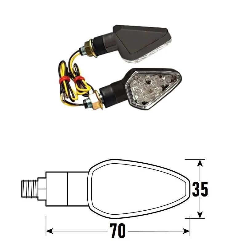 PAIRE DE FLÈCHES À LED NOIRES HOMOLOGUÉES MODÈLE DART-2 BCR    