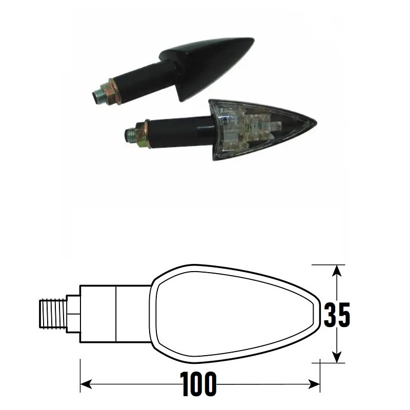 PAIR OF APPROVED BLACK LED ARROWS FLAME BCR MODEL    