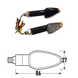 PAIR OF APPROVED BLACK LED ARROWS MODEL DROP BCR    