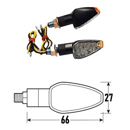 PAIR OF APPROVED BLACK LED ARROWS MODEL DROP BCR    