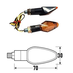 PAIR OF APPROVED BLACK LED INDICATORS MODEL HEXA BCR    