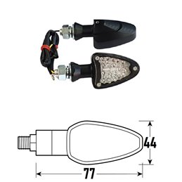 PAR DE FLECHAS LED NEGRAS HOMOLOGADAS MODELO IRON BCR    