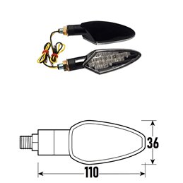 PAR DE FLECHAS LED NEGRAS HOMOLOGADAS MODELO SPEAR BCR    