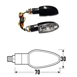 PAIR OF APPROVED BLACK LED INDICATORS MODEL SPIKE-2 BCR    