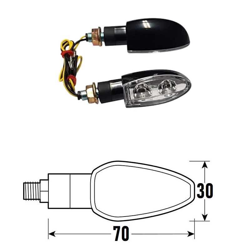 PAR DE INTERMITENTES LED NEGROS HOMOLOGADOS MODELO SPIKE-2 BCR    