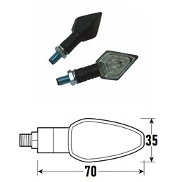 PAIRE DE FLÈCHES À LED NOIRES CARRÉES HOMOLOGUÉES MODÈLE BCR    