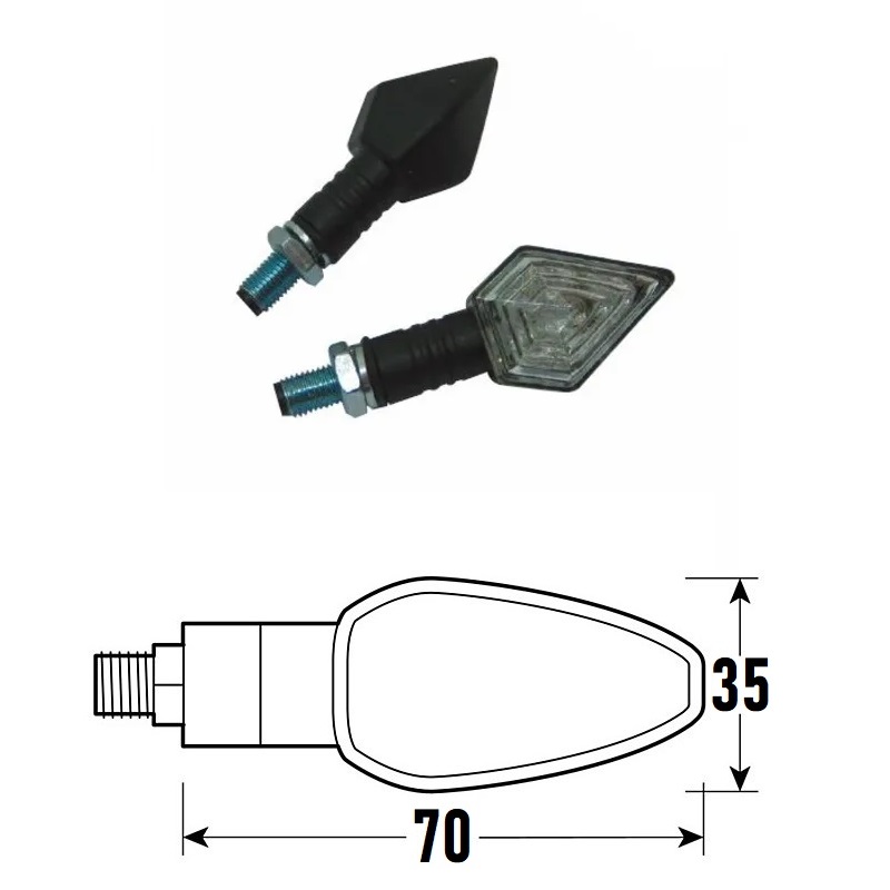 PAIR OF APPROVED BLACK LED ARROWS SQUARED BCR MODEL PAIR OF APPROVED BLACK LED ARROWS SQUARED BCR MODEL