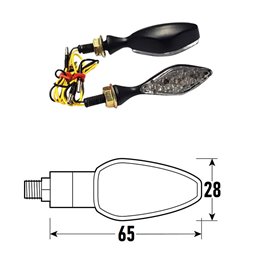 PAAR ZUGELASSENER SCHWARZER LED-PFEILE MODELL TINY BCR    