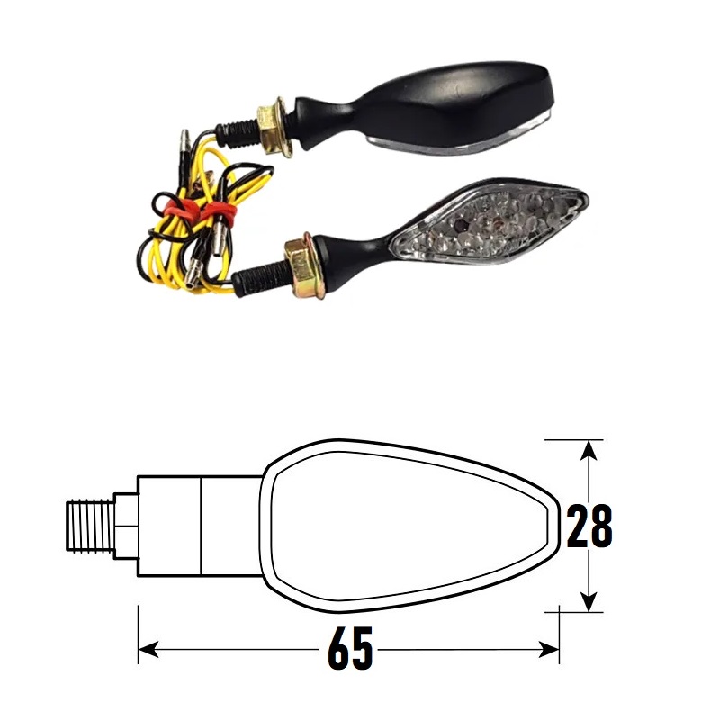 PAAR ZUGELASSENER SCHWARZER LED-PFEILE MODELL TINY BCR    