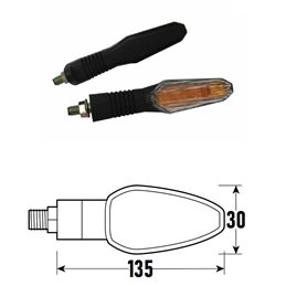 PAIRE DE FLÈCHES À LED NOIRES HOMOLOGUÉES MODÈLE WING BCR    