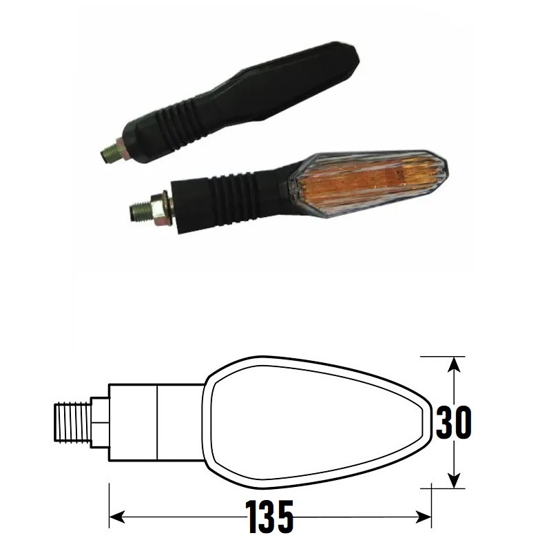PAR DE FLECHAS LED NEGRAS HOMOLOGADAS MODELO WING BCR    