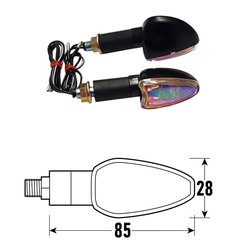 PAIR OF APPROVED BLACK ARROWS ARROW MODEL WITH IRIDESCENT BCR LENS    