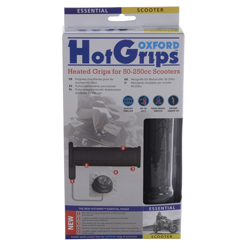 PAIR OF ESSENTIAL SCOOTER OXFORD HEATED GRIPS    