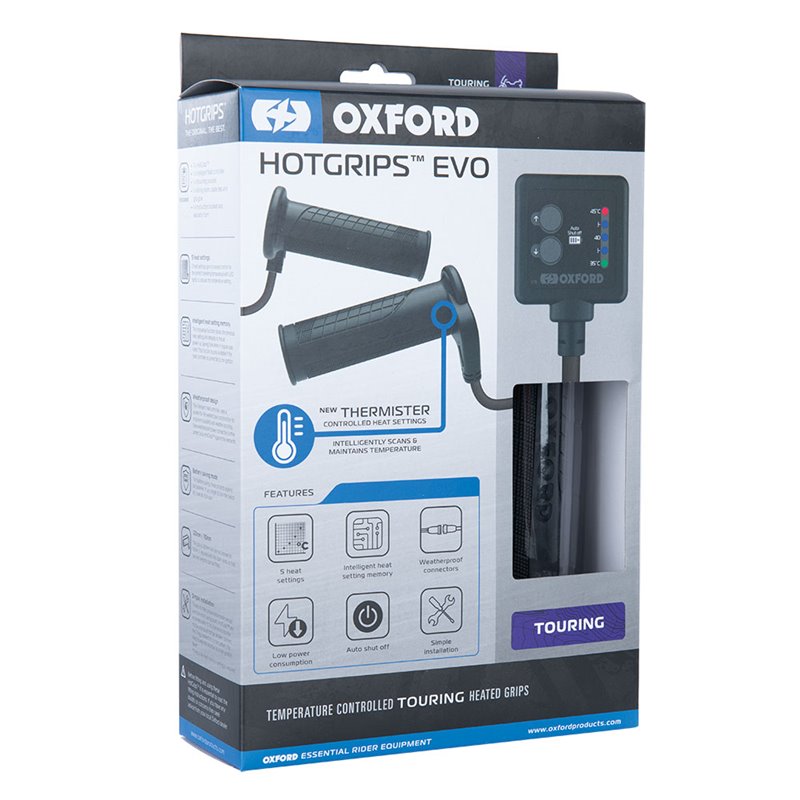 PAIR OF EVO TOURING HEATED GRIPS WITH ADJUSTABLE HEAT OXFORD PAIR OF EVO TOURING HEATED GRIPS WITH ADJUSTABLE HEAT OXFORD