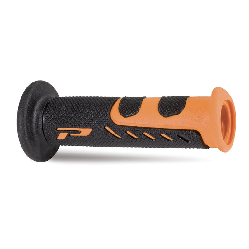 COPPIA DI MANOPOLE STRADA 725-201 ARANCIO/NERO-DOPPIA DENSITÀ SENZA FORO