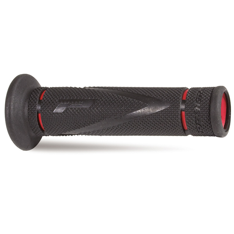 COPPIA DI MANOPOLE STRADA 838-149 ROSSO/NERO-DOPPIA DENSITÀ SENZA FORO