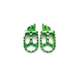 PAIR OF GREEN LARGER FOOTREST BCR KAWASAKI KX F 250 2013-2016