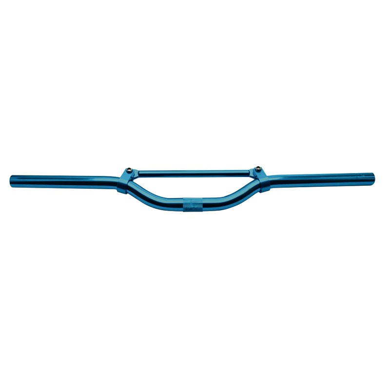 SCOOTER STREET HANDLEBAR - BLUE ANODIZED COLOR - WITH BCR REINFORCEMENT CROSS BAR    