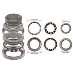 BLAST COMPLETE STEERING BEARING SET YAMAHA YP125R X-MAX 125 2006-2009