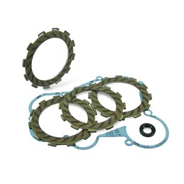 SET OF DRIVE CLUTCH DISCS WITH BCR CRANKCASE GASKET DERBI GPR NUDE 50 2004-2005