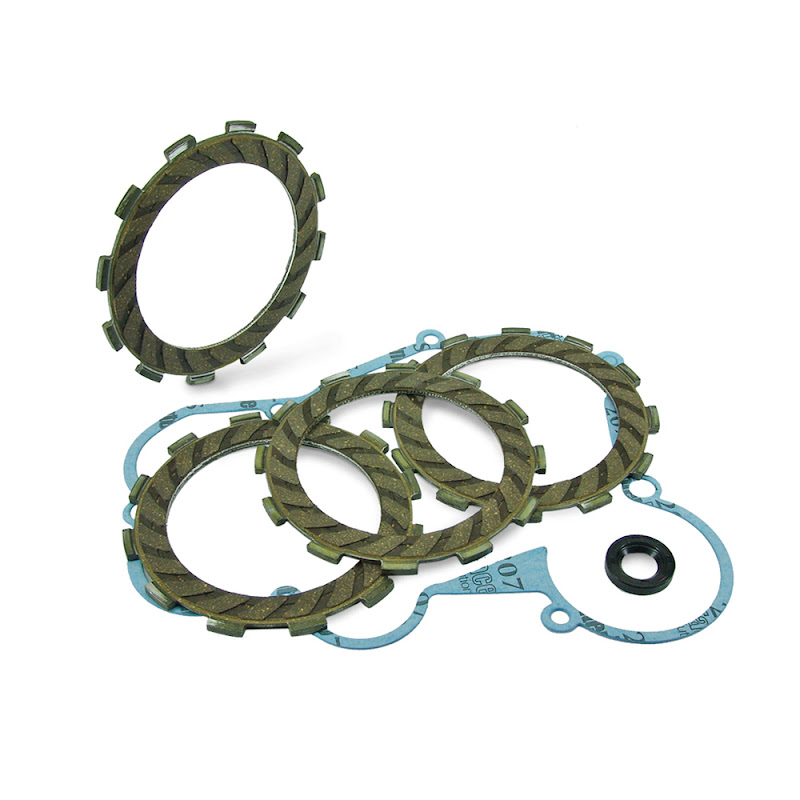 SET OF DRIVE CLUTCH DISCS WITH BCR CRANKCASE GASKET DERBI GPR NUDE 50 2004-2005 SET OF DRIVE CLUTCH DISCS WITH BCR CRANKCASE GASKET DERBI GPR NUDE 50 2004-2005