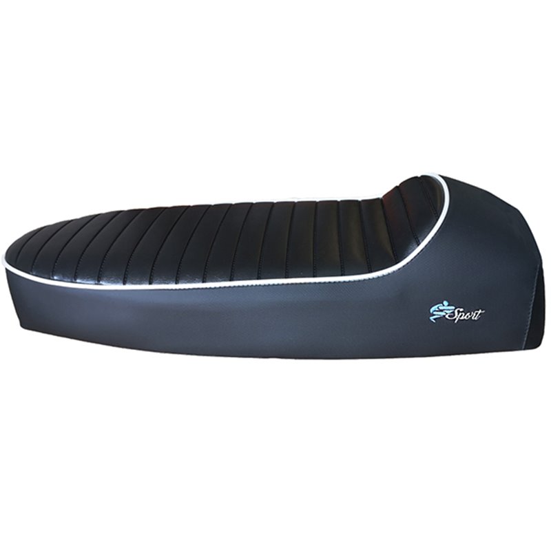 SELLE SPORT AVEC BORD BLANC ET LOGO BLEU VESPA PX 125