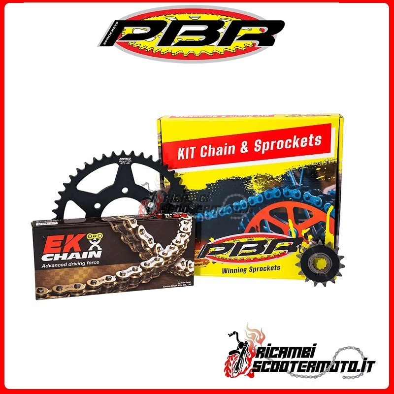 KIT DE TRANSMISIÓN PBR CADENA EK CORONA PIÑÓN APRILIA TUONO 660 2021-2024