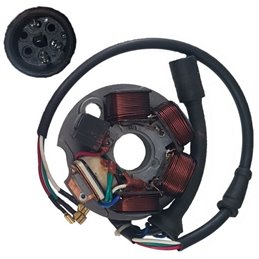 ESTATOR CON 5 BOBINAS Y 6 CABLES PIAGGIO APE TM P 50 / ELESTART TL4T 2T AC 50 1985