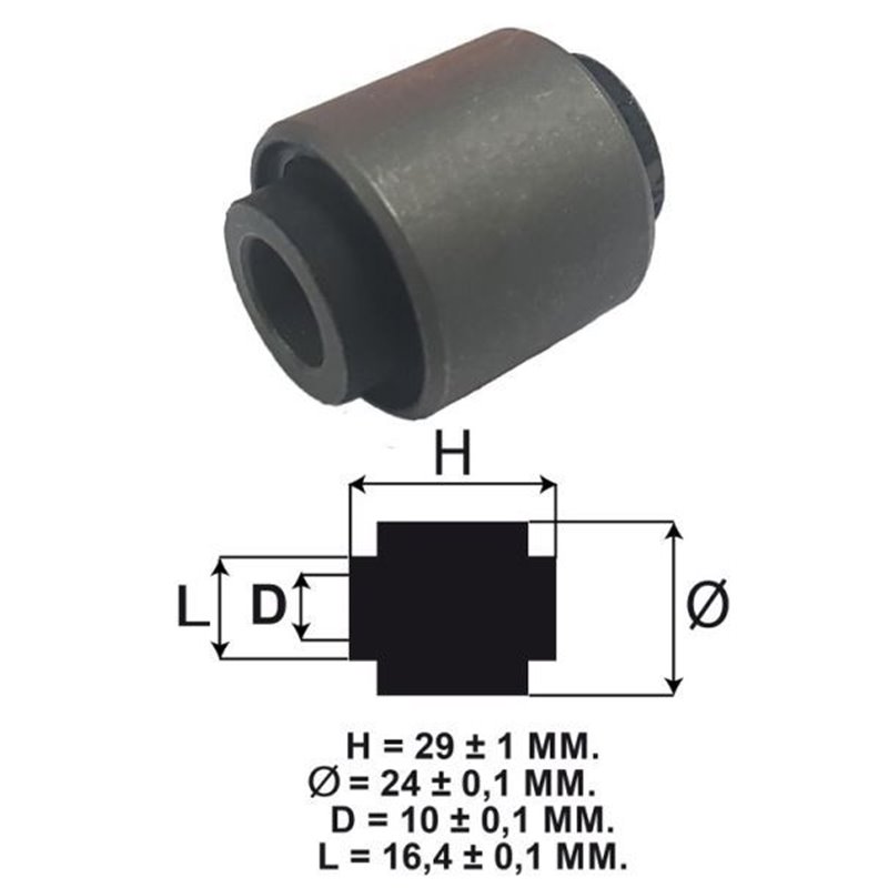 SUPPORT MOTEUR SILENT BLOCK 24X10X29MM APRILIA MOJITO 50 2004-2008